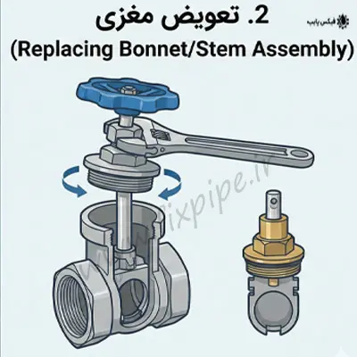 تعویض مغزی شیر فلکه